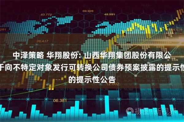 中泽策略 华翔股份: 山西华翔集团股份有限公司关于向不特定对象发行可转换公司债券预案披露的提示性公告
